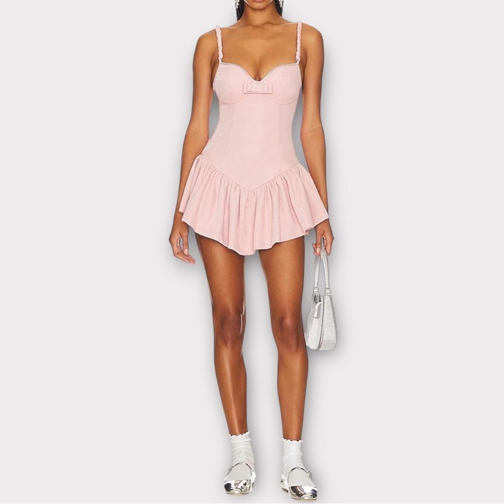 Lucy In The Sky Corset Fit and Flare Dress in Pink Women’s Size S